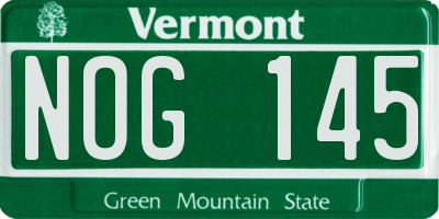 VT license plate NOG145