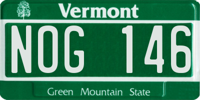 VT license plate NOG146