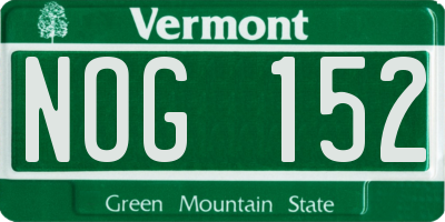 VT license plate NOG152