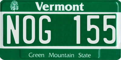 VT license plate NOG155