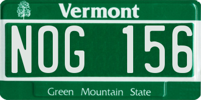 VT license plate NOG156