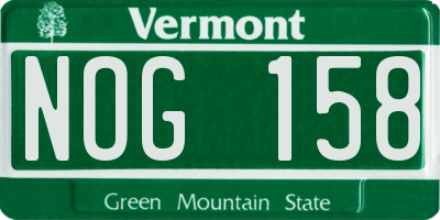 VT license plate NOG158