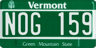 VT license plate NOG159