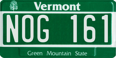 VT license plate NOG161