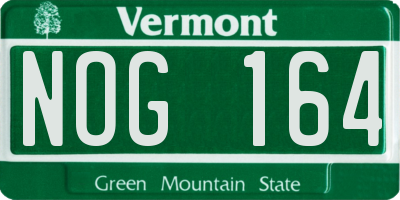 VT license plate NOG164