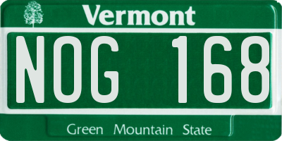 VT license plate NOG168