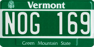 VT license plate NOG169