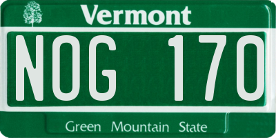 VT license plate NOG170