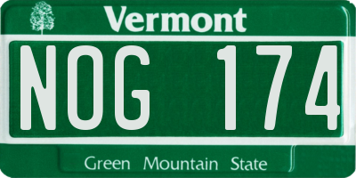 VT license plate NOG174