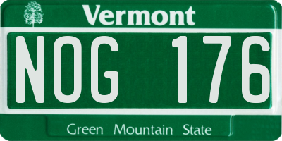 VT license plate NOG176