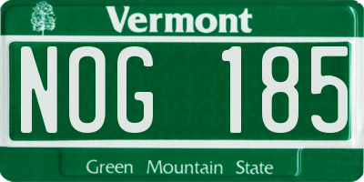 VT license plate NOG185