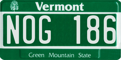 VT license plate NOG186