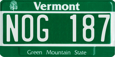 VT license plate NOG187