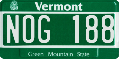 VT license plate NOG188