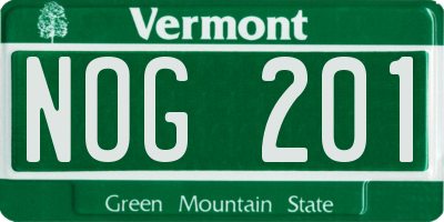 VT license plate NOG201