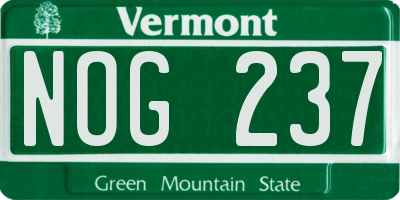 VT license plate NOG237