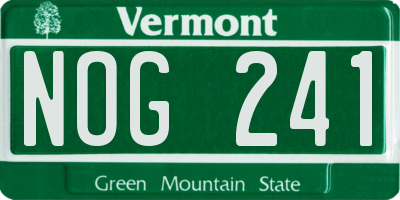 VT license plate NOG241