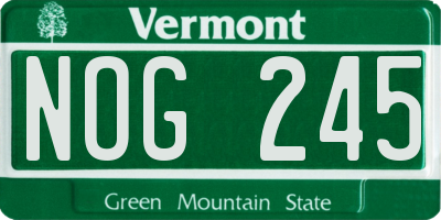 VT license plate NOG245