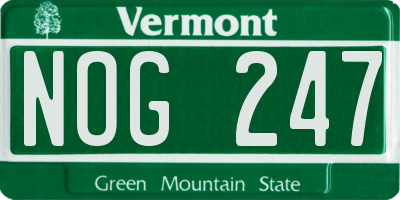 VT license plate NOG247