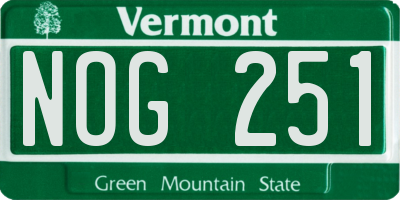 VT license plate NOG251