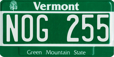 VT license plate NOG255