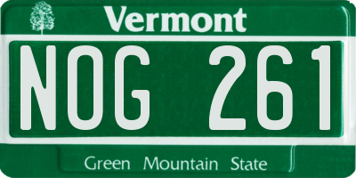 VT license plate NOG261