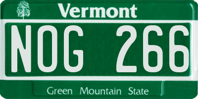 VT license plate NOG266