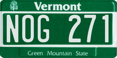 VT license plate NOG271