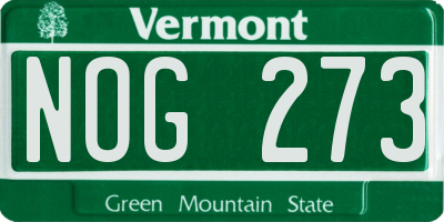 VT license plate NOG273