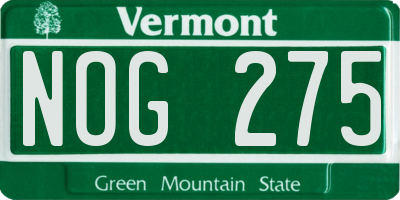 VT license plate NOG275