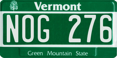 VT license plate NOG276
