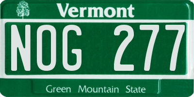 VT license plate NOG277