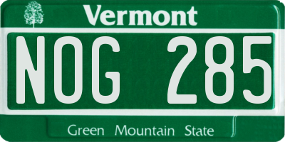 VT license plate NOG285