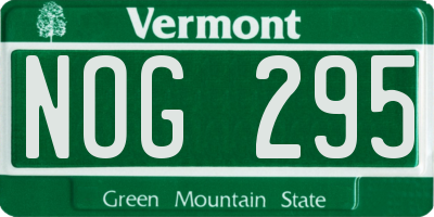 VT license plate NOG295