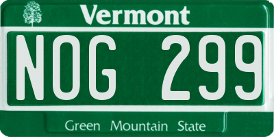 VT license plate NOG299