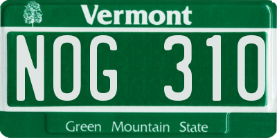 VT license plate NOG310