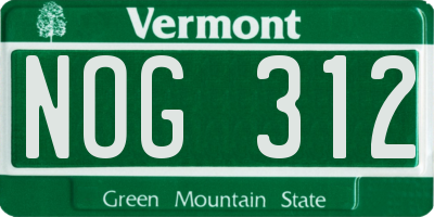 VT license plate NOG312