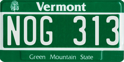 VT license plate NOG313