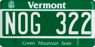 VT license plate NOG322