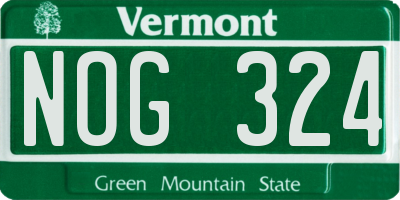 VT license plate NOG324