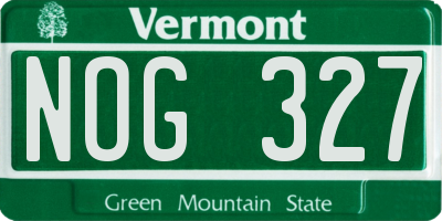 VT license plate NOG327