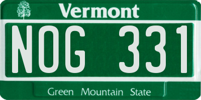 VT license plate NOG331