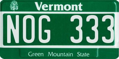 VT license plate NOG333