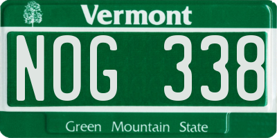 VT license plate NOG338