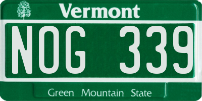 VT license plate NOG339
