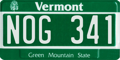 VT license plate NOG341