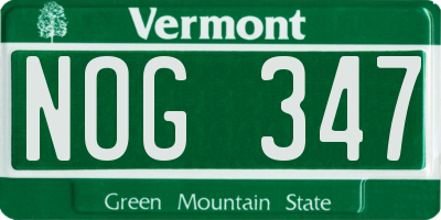 VT license plate NOG347