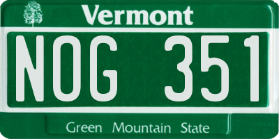 VT license plate NOG351
