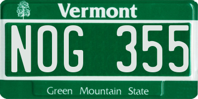 VT license plate NOG355