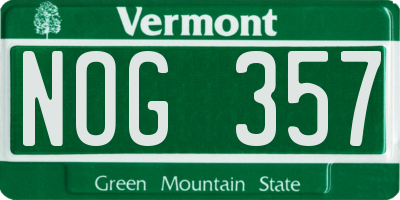 VT license plate NOG357